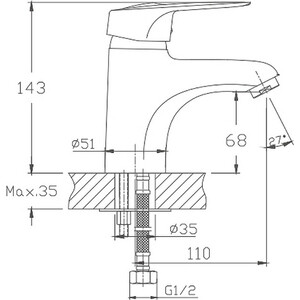 Смеситель для раковины Haiba HB04 хром (HB1004)