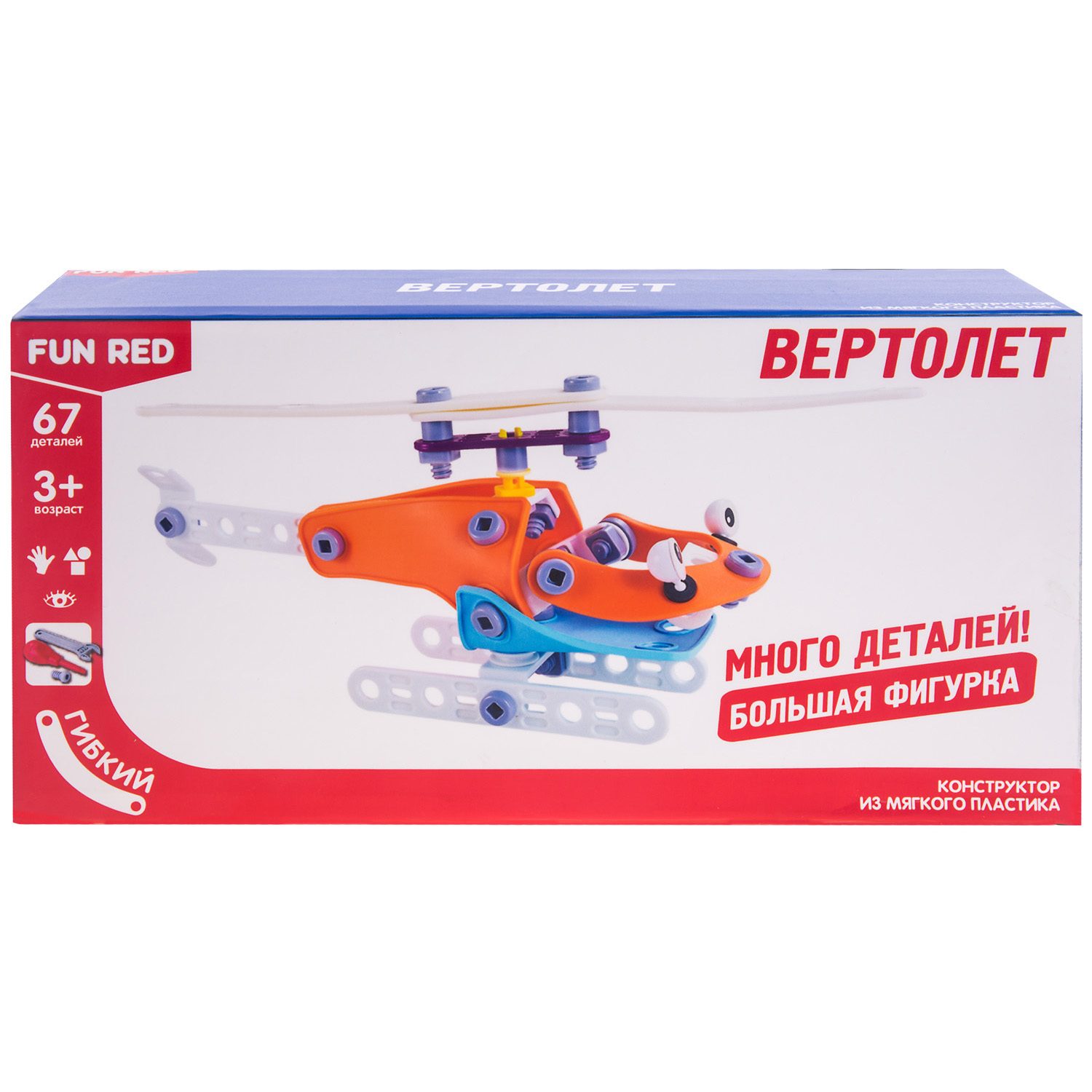 Конструктор гибкий Fun Red Вертолет 67 деталей