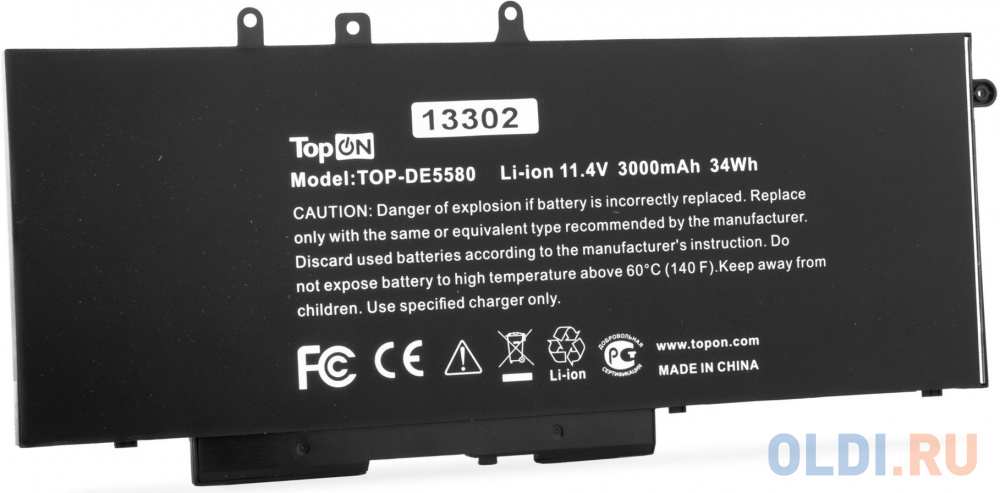 Батарея для ноутбука TopON TOP-DE5580 11.4V 3000mAh литиево-ионная (103198)