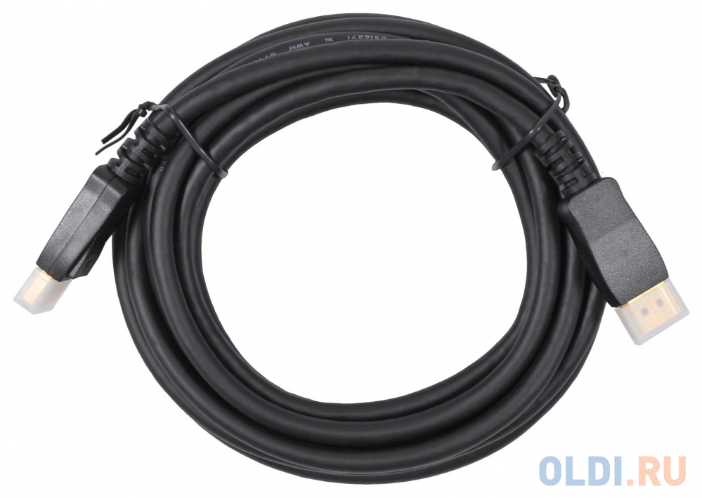 Кабель DisplayPort 5м Бюрократ BHP-DPP-1.4-5 круглый черный