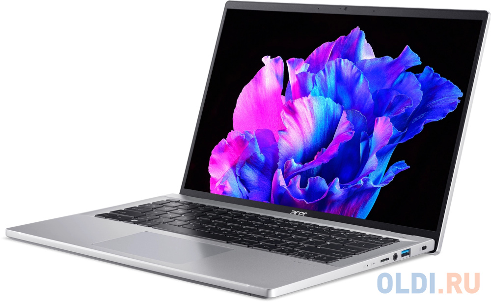 Ноутбук Acer Swift Go 14 SFG14-71-58WG Core i5 13420H 16Gb SSD512Gb Intel UHD Graphics 14" OLED 2.8K (2880x1800) noOS silver WiFi BT Cam (NX.KLQC