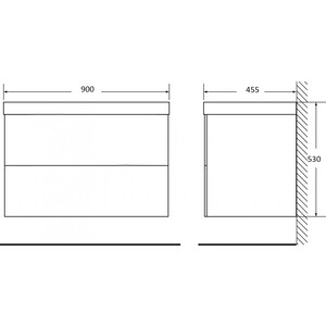 Тумба с раковиной BelBagno Albano 90 Rovere Nature Grigio (ALBANO-900-2C-SO-RNG, BB900/455-LV-MR-ALR)