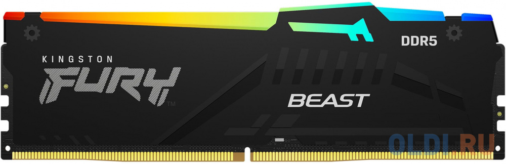 Модуль памяти DDR 5 DIMM 32Gb PC41600, 5200Mhz, Kingston FURY Beast Black RGB XMP CL40 (KF552C40BBA-32) (retail)