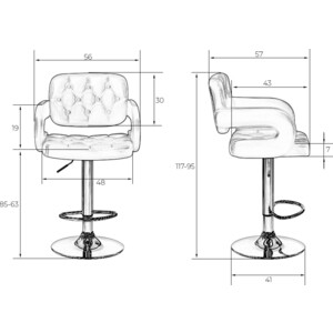 Стул барный Dobrin TIESTO LM-3460 кремовый