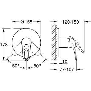 Смеситель для душа Grohe Eurostyle 2015 белая луна, с механизмом (24048LS3, 35600000) в Москвe