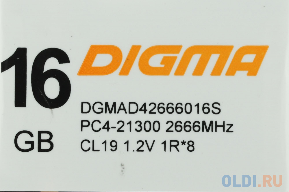 Память DDR4 16Gb 3200MHz Digma DGMAD43200016S RTL PC4-25600 CL22 DIMM 288-pin 1.2В single rank