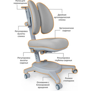 Кресло + чехол Mealux Onyx Duo (Y-115) G обивка серая однотонная