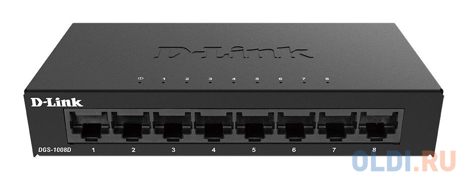 D-Link DGS-1008D/K2A Неуправляемый коммутатор с 8 портами 10/100/1000 Base-T и функцией энергосбережения