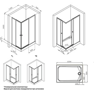 Душевой уголок Am.Pm X-Joy Square Slide 120х80 прозрачный, матовый хром (W94G-403-12080-MT)