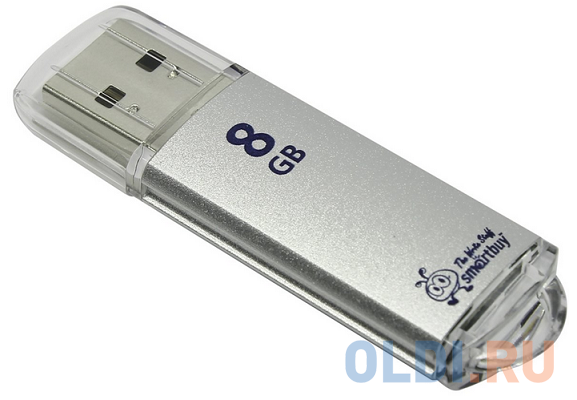 Внешний накопитель 8Gb USB Drive <USB2.0 Smartbuy V-Cut Silver (SB8GBVC-S) в Москвe