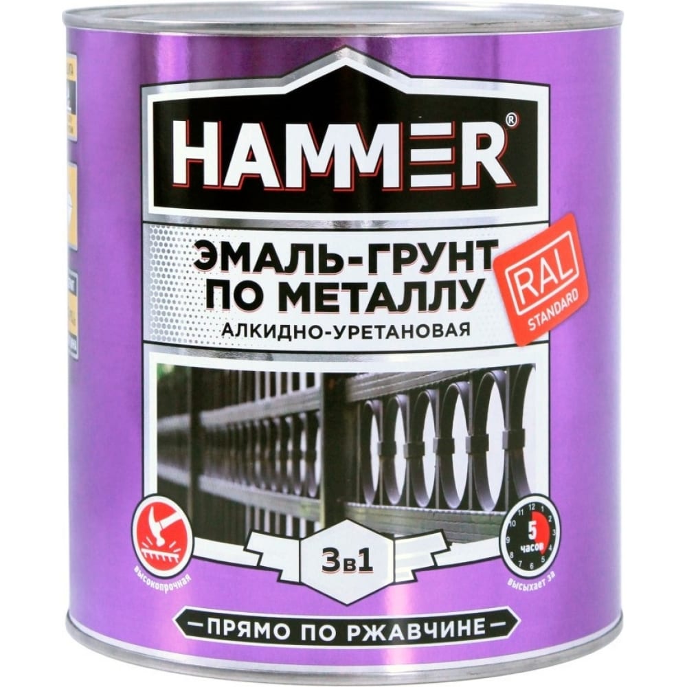 Эмаль-грунт по металлу Hammer