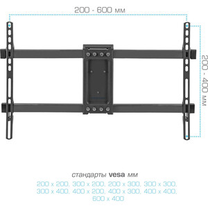 Кронштейн Kromax CORBEL-10 титан 22''-75'' макс.32кг настенный поворот и наклон