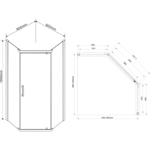 Душевой уголок Vincea Stresa VSP-1S 100x100 прозрачный, хром (VSP-1S100CL)