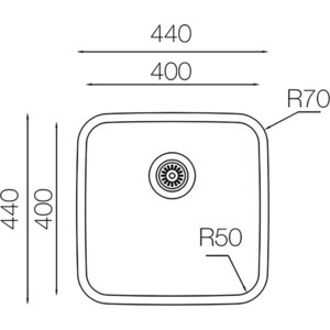 Кухонная мойка Wellinox D400 GT8K нержавеющая сталь