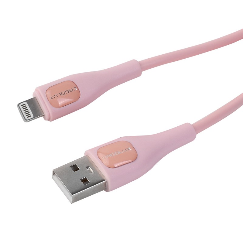 Аксессуар Ergolux USB - Lightning 3А 1.2m Pink ELX-CDC03-C14