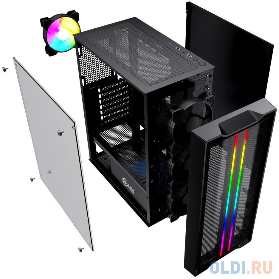 Корпус Powercase Mistral Evo, Tempered Glass, 1x 120mm PWM ARGB fan + ARGB Strip + 3x 120mm PWM non в Москвe