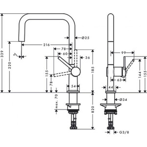 Смеситель для кухни Hansgrohe Talis M54 хром (72844000) в Москвe