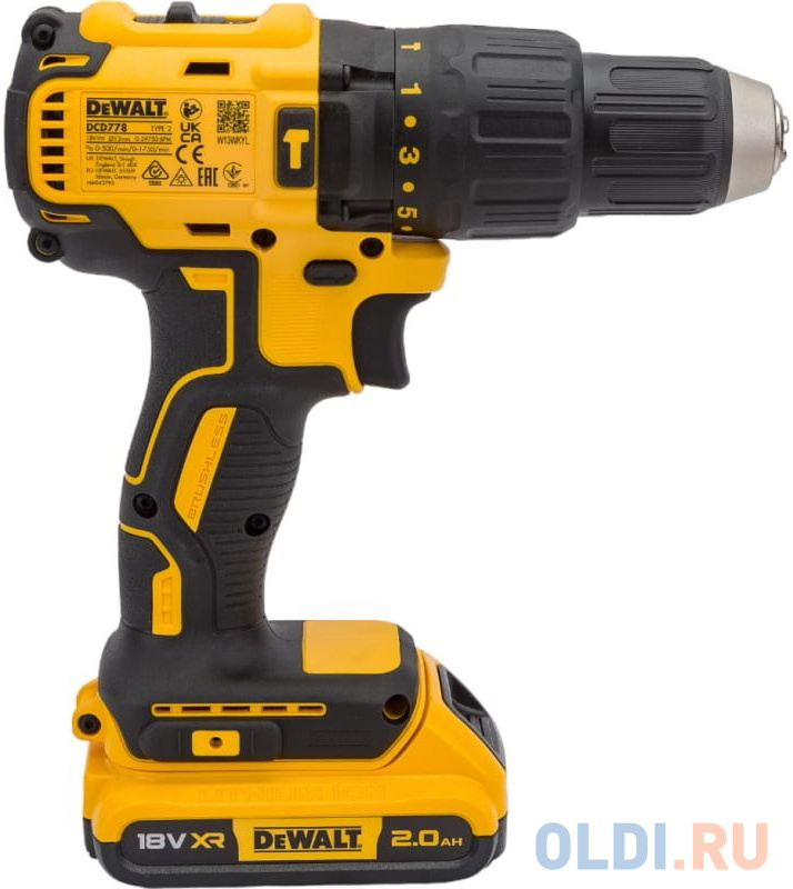 Дрель-шуруповерт DeWalt DCD778M2T-QW аккум. патрон:быстрозажимной