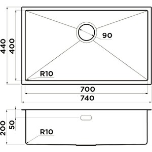 Кухонная мойка Omoikiri Taki 74-U/IF-LG светлое золото (4993499) в Москвe