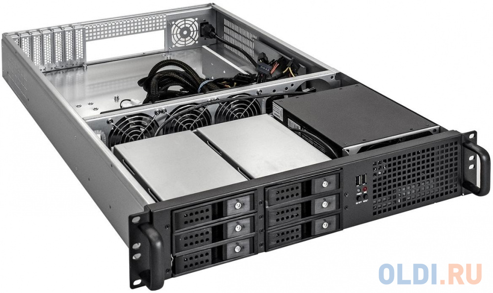 Серверный корпус ExeGate Pro 2U660-HS06 <RM 19", высота 2U, глубина 660, БП 900ADS, 6xHotSwap, USB>