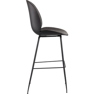 Барный стул Stool Group Турин со спинкой серая экокожа/черные ножки 9329C grey
