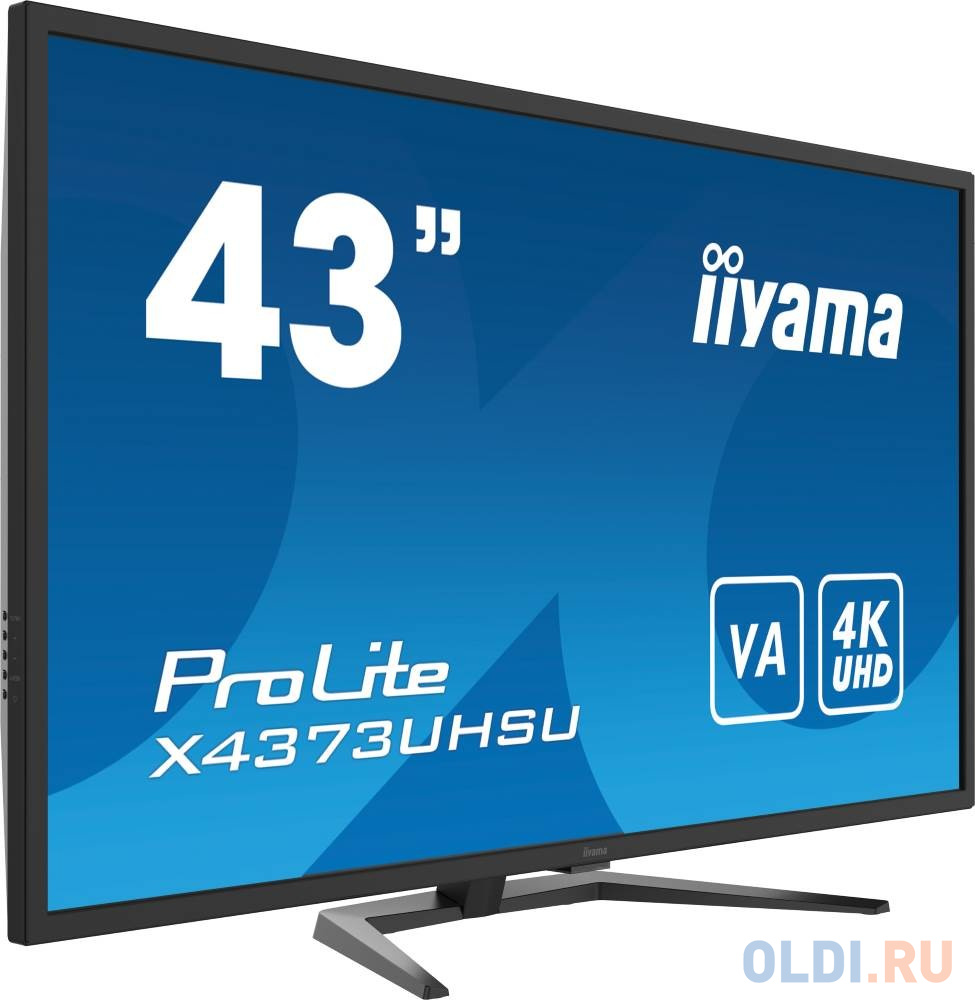 Монитор жидкокристаллический Iiyama Монитор LCD 108 cm (42.5") [16:9] 3840x2160(UHD 4K) VA, nonGLARE, 400cd/m2, H178°/V178°, 4000:1, 80M:1, 1,07