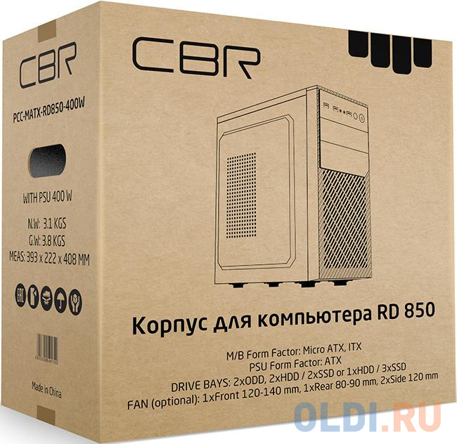 Корпус microATX CBR PCC-MATX-RD850-400W 400 Вт чёрный