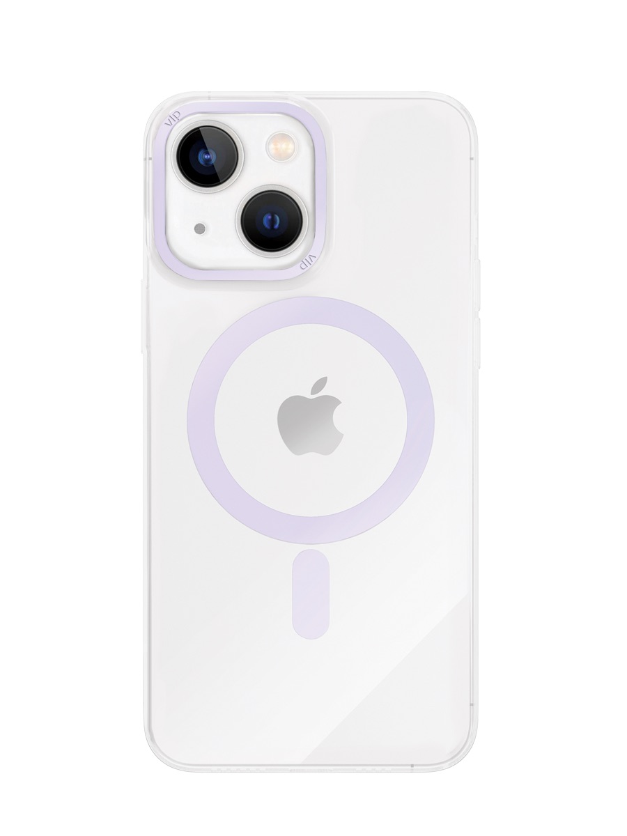 Чехол защитный VLP Line case with MagSafe для iPhone 14 Plus, фиолетовый