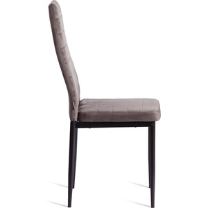 Стул TetChair Easy (mod. JSC02-1) / 1 шт. в упаковке, металл, флок, 41 х 52 х 96 см, Dark grey (темно-серый) HLR24 / черный (24596)