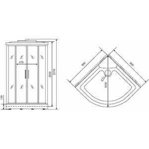 Душевая кабина Timo Standart 90х90х225 стекло матовое (T-5509 Г/М)