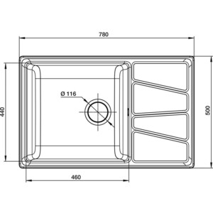 Кухонная мойка GranFest Vertex GF-V-780L песочная