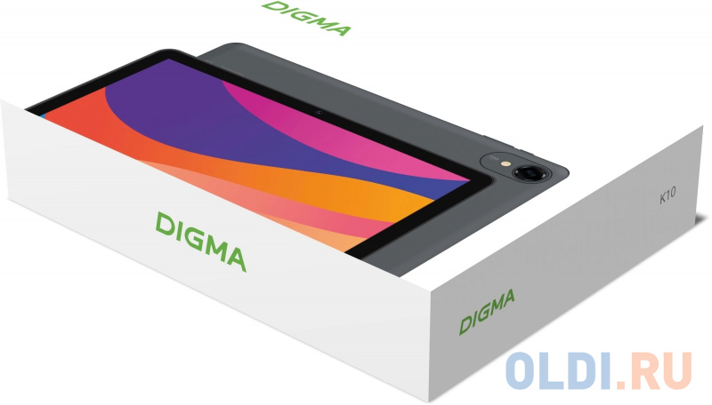 Планшет Digma K10 T606 (1.6) 8C RAM4Gb ROM64Gb 10.1" IPS 1280x800 4G 2Sim Android 14 серый 5Mpix 2Mpix BT WiFi microSD 1Tb 5000mAh