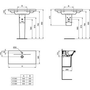 Раковина Ideal Standard Connect s 50x38 см (E136301) в Москвe