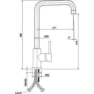 Смеситель для кухни IDDIS Kitchen Line нержавеющая сталь (K05STL0i05)