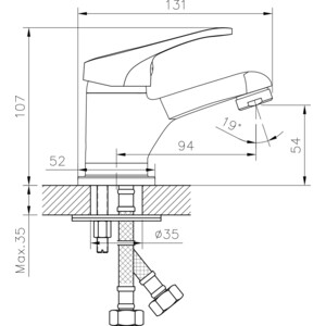 Комплект смесителей Decoroom для раковины и ванны, с душем, хром (DR21011, DR21035)