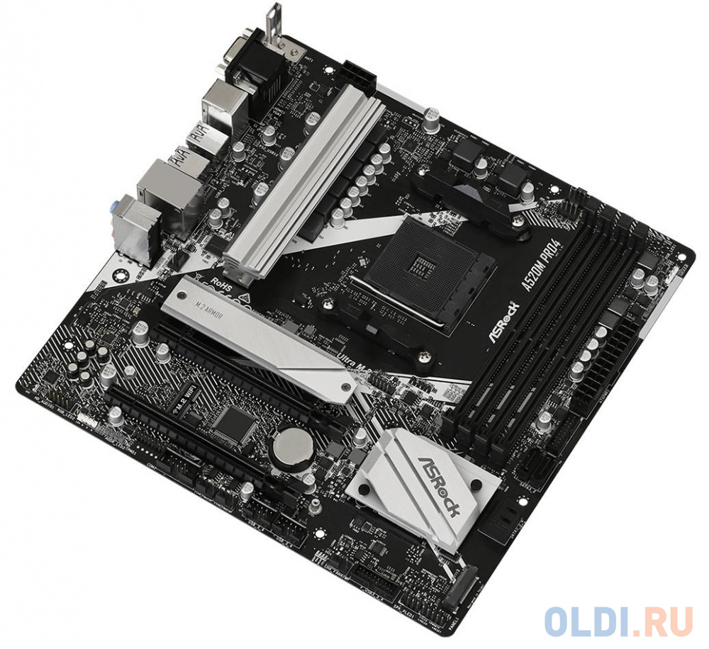 Материнская плата ASRock A520M PRO4 Socket AM4 AMD A520 4xDDR4 2xPCI-E 16x 4 mATX Retail