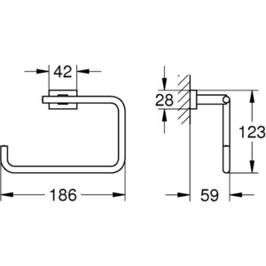 Полотенцедержатель Grohe Essentials Cube кольцо, суперсталь (40510DC1) в Москвe