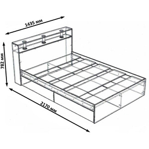 Кровать СВК Камелия 140х200 дуб сонома (1024036) в Москвe