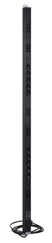 Блок розеток (PDU) Rem R-16-10S-10C13-FI-1420-3, 33U, кол-во розеток:20 (10xЕвро/10xC13), черный, кабель питания 3 м (30112224205)