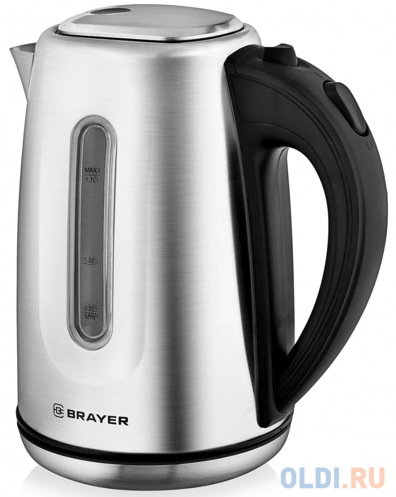 Чайник BRAYER BR1014, 1,7 л, 2200 Вт, закрытый нагревательный элемент, сталь в Москвe