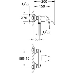 Смеситель для душа Grohe Euroeco с душевым гарнитуром, хром (32740000, 27853001) в Москвe