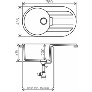 Кухонная мойка Tolero Loft TL-780 №101 бежевый (473813) в Москвe