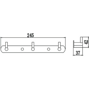 Планка Savol 3 крючка, бронза (S-007213C)