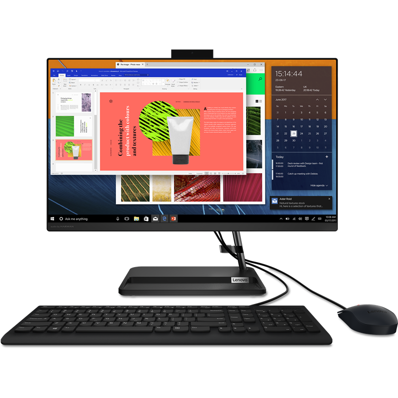 Моноблок Lenovo IdeaCentre AIO 3 24ALC6 23.8" 1920x1080, AMD Ryzen 7 5700U 1.8 ГГц, 16Gb RAM, 512Gb SSD, AMD Radeon Graphics, WiFi, BT, Cam, без ОС, черный, клавиатура, мышь (F0G100PQRK)