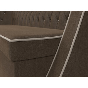 Кухонный угловой диван АртМебель Лофт рогожка коричневый левый угол