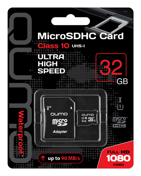 Карта памяти Qumo MicroSD 32Gb CL10 UHS-I QM32GMICSDHC10U1