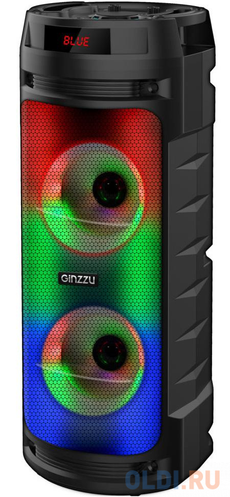 Ginzzu GM-219 {(V5.0), 50Вт, 150Гц- 18кГц, USB-flash, microSD-card, FM-радио, пульт ДУ,  батарея 3,6В/4500мАч, эквалайзер }
