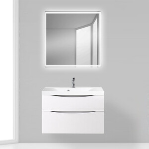 Тумба с раковиной BelBagno Marino-H60 80 PR bianco lucido (MARINO-H60-800-2C-SO-BL-P, BB800/450-LV-MR-PR)