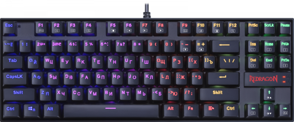 Клавиатура проводная Redragon Kumara Pro RGB, механическая, Redragon + magnetic, подсветка, USB, черный (70964)