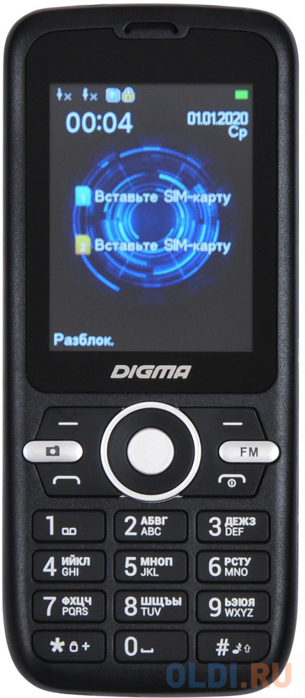 Мобильный телефон Digma B240 Linx 32Mb черный моноблок 2Sim 2.44&quot; 240x320 0.08Mpix GSM900/1800 FM microSD